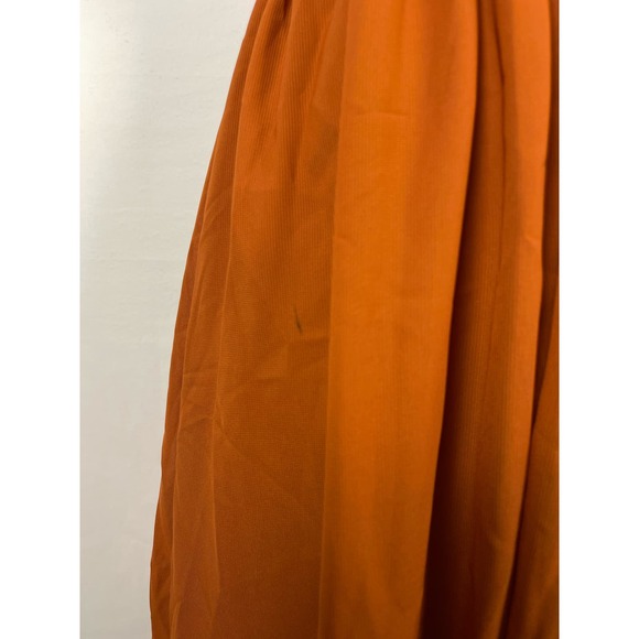 SOLD High Neck Chiffon Long Bridesmaid Dress Burnt Orange Chiffon Waist Tie - Picture 8 of 12